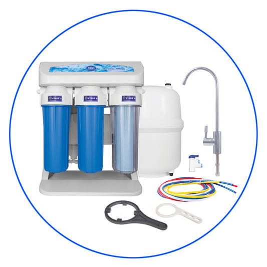 RO ELITE - 7 Stage Reverse Osmosis System in a white housing